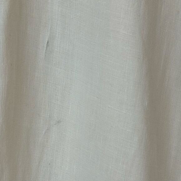 Vince Light Parchment Yellow Cream Sheer Linen Mid Rise Trousers sz L small flaw - Picture 4 of 7